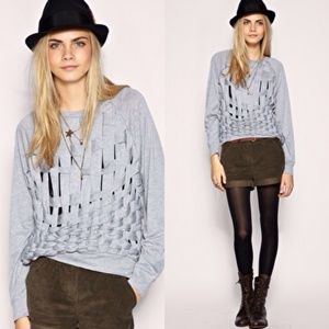 Minkpink grey cutout sweater